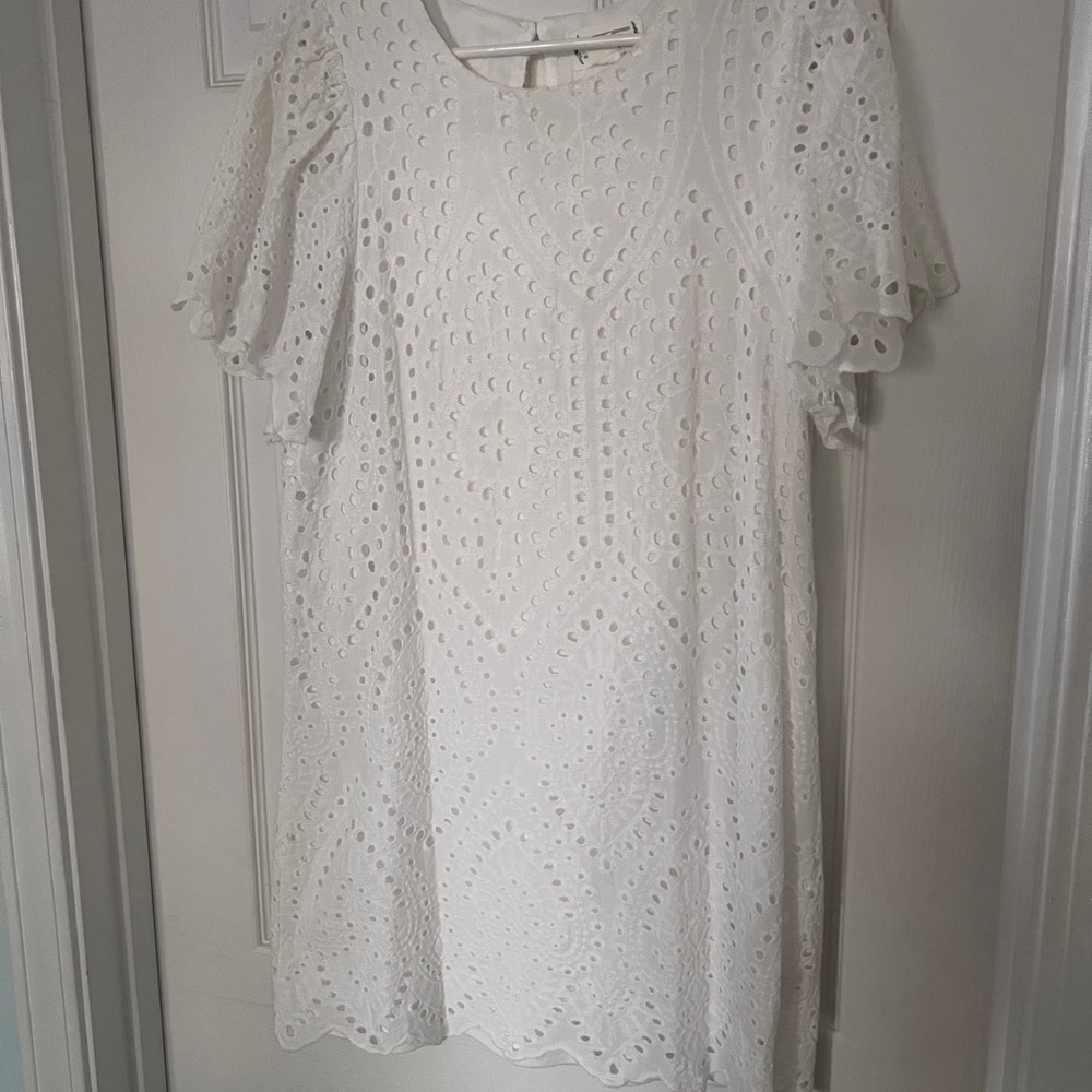 Love Riche White Eyelet Mini Dress